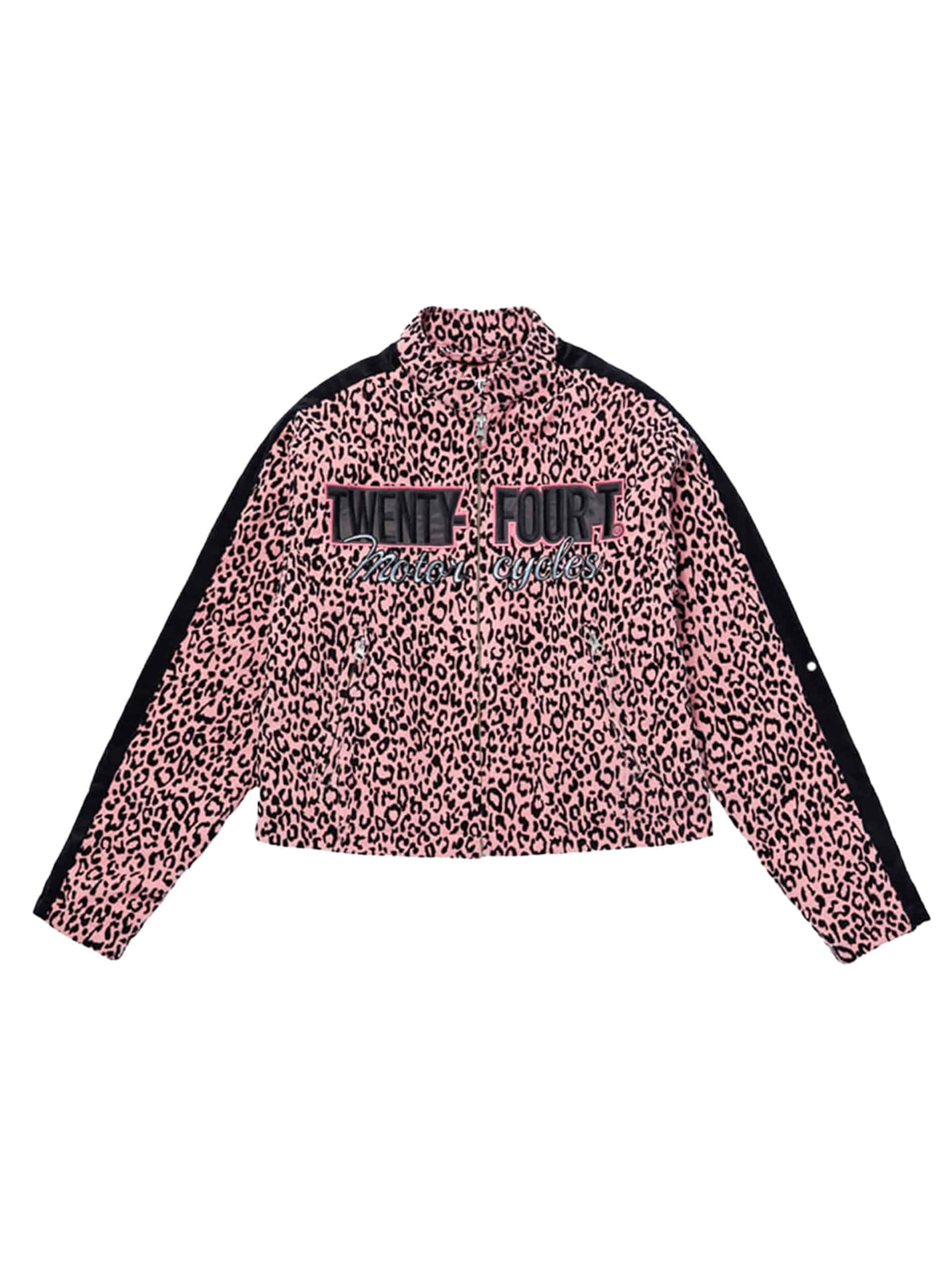 Pink Leopard Biker Jacket