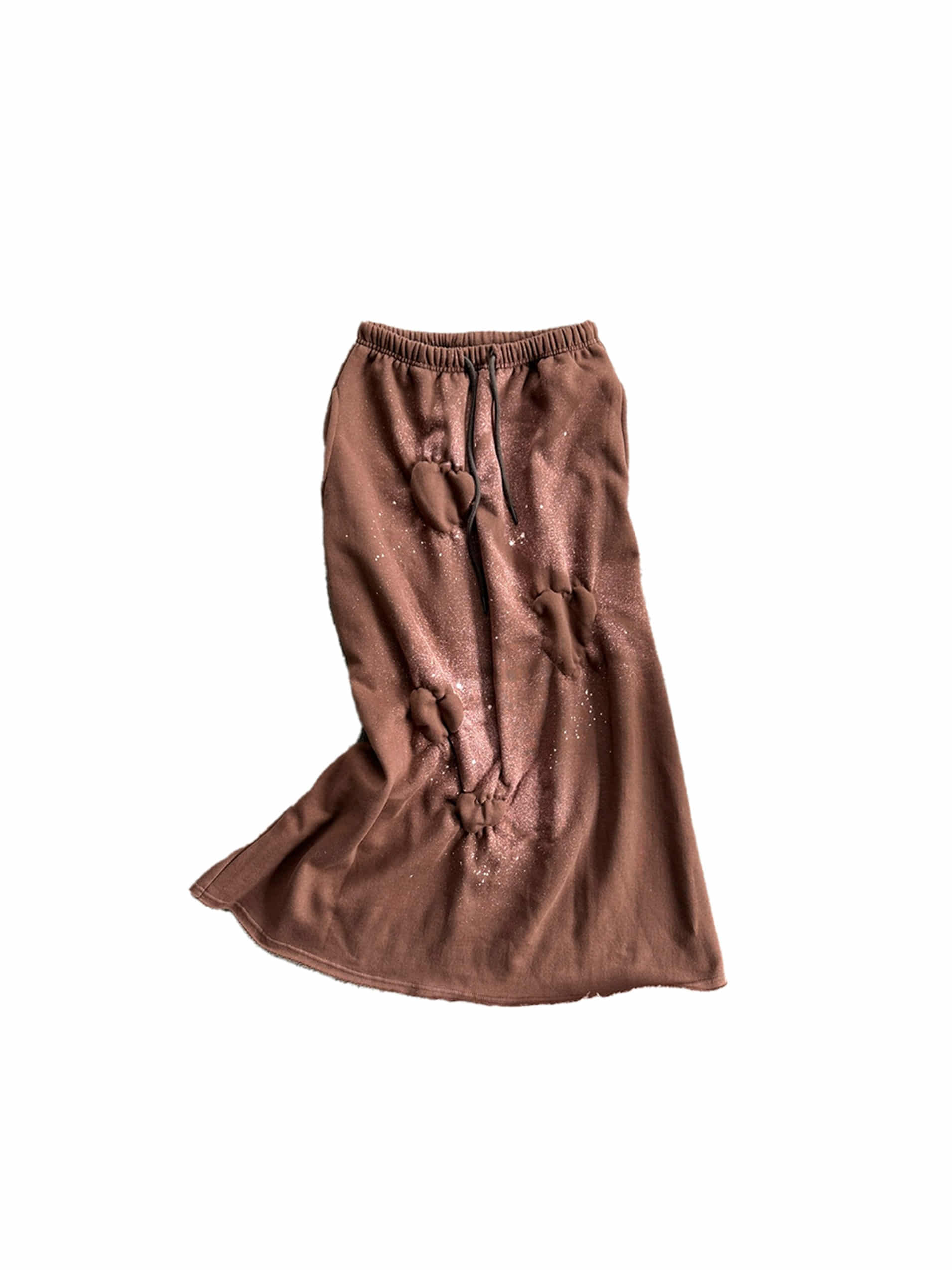 For Sunshine Moments Bleach Dying Sweat Skirt Brown